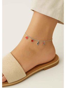 Miora - Silver Whimsical Enamel Accent Anklet
