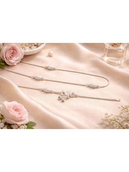 Miora - Silver Elegant Textured Bead Anklet