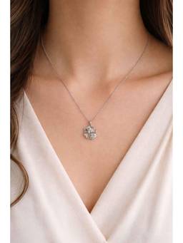 Miora - Silver Zircon Heart Necklace