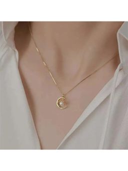 Miora - Gold Pearl Orbit Necklace