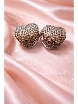 Miora - Silver Heart Crush Earrings