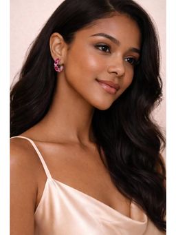 Miora - Pink Ruby Hoops Earrings
