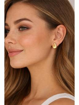 Miora - Gold Tear Drop Matte Earrings