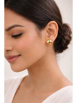 Miora - Gold Italian Button Earrings