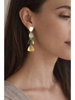 Miora - Silver Textured Layer Drop Earrings
