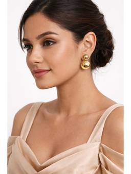 Miora - Gold Stylish Button Earrings