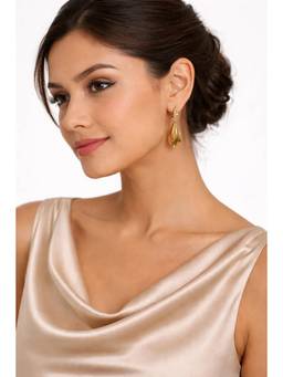 Miora - Gold Hanging Leaf Earrings