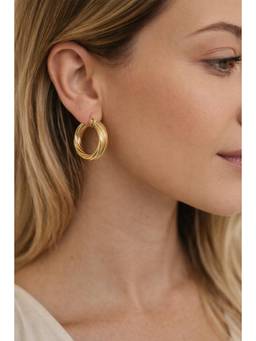 Miora - Gold Tube Hoops Earrings