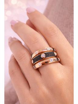 Miora - Black Spark Stacked Ring