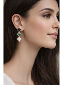 Miora - Blue Lucky Clover Dangler Earrings