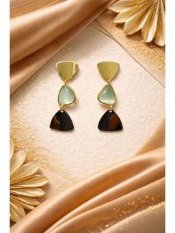 Miora - Silver Geometric Drop Earrings