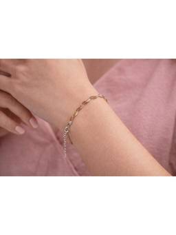 Miora - Gold Dual-Tone Wave Chain Bracelet
