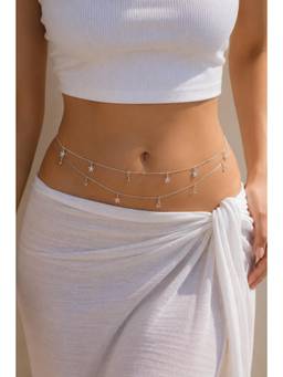 Miora - Silver Pearl Charm Waist Chain