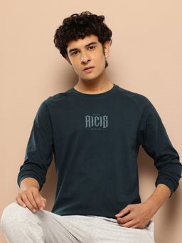 Alcis - Men Teal Grunge Mark Reglan T-shirt