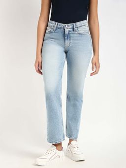 Calvin Klein - Women Blue Solid Straight Fit Jeans