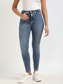 Calvin Klein - Women Blue Solid Skinny Fit Jeans