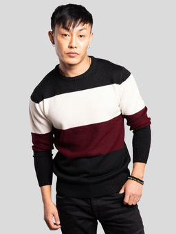 ROOKIES - Black White Round Neck Flatknit T-Shirt