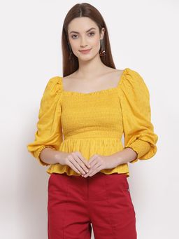 Ayrolane - Mustard Smocked Top