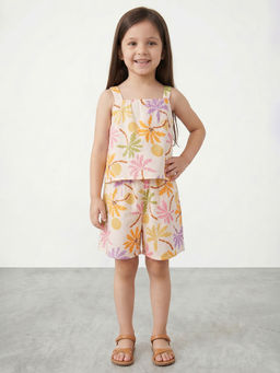 R&B - White Pure Cotton Girl Top With Shorts