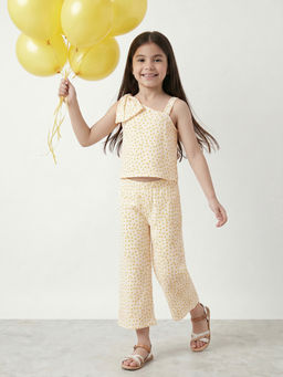 R&B - Yellow Pure Cotton Girl Top With Pant
