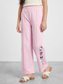 R&B - Girl Pink Wide Leg Graphic Track Pants
