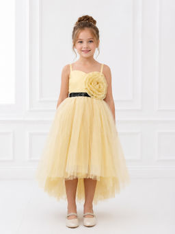 Toy Balloon Kids - Kids Girls Golden Party Wear High Low Dress