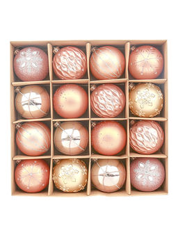 Little Surprise Box - 16 Pcs Peach Snowflakes Shimmer Decoration Set