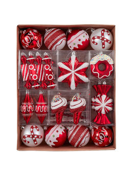 Little Surprise Box - 60 Pcs Red & White Candy Donuts Theme Decoration Set