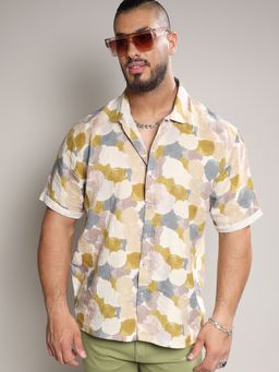 Instafab Plus - Men Multicolour Abstract Print Shirt
