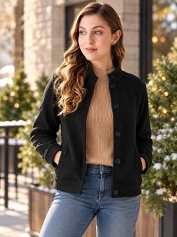 Modeve - Womens Black Full Sleeve Winter Jacket