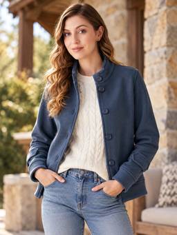 Modeve - Womens Grey Full Sleeve Winter Jacket
