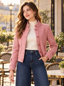 Modeve - Womens Pink Full Sleeve Winter Jacket