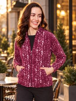 Modeve - Womens Full Sleeve Maroon Winter Jacket