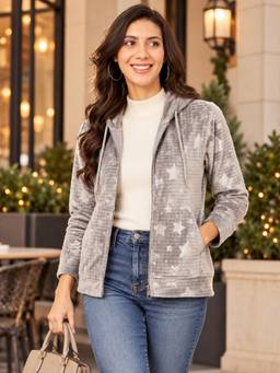 Modeve - Womens Grey Full Sleeve Winter Jacket