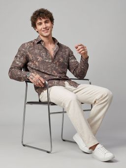 Charagh Din - Floral Cotton Regular Collar Full Sleeve Print Casual Shirt