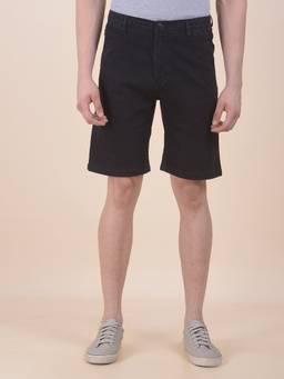 Cantabil - Men Black Regular Fit Cotton Stretch Fabric Shorts