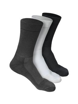 Heelium - Bamboo Crew Socks for Men - 3 Pairs - Black - Grey - White - Anti Odour