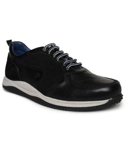 BUCKAROO - Grantley Full Grain Natural Leather Textile Black Casual Shoes For Men