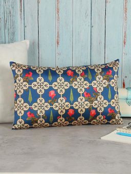 India Circus by Krsnaa Mehta - Aqua Clover'S Knotty Play Blended Taf Silk Cushion Cover