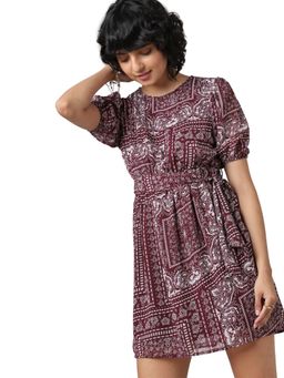 ONLY - Maroon Bandana Print Dress