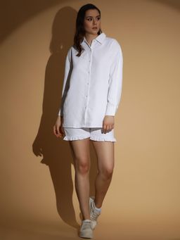 KOTTY - Women White Textured Co-Ord (Set of 2)