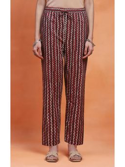 House of Chikankari - Brown Cotton Printed Women's Pant