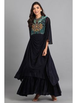 WISHFUL by W - Blue Embroidered Dress