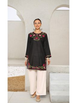 HOUSE OF KARI - Falak Kashmiri Short Kurti - Black