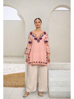 HOUSE OF KARI - Falak Kashmiri Short Kurti - Pink