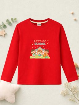 The Natkhat Tales - Red Unisex Kids Printed Organic Cotton T-Shirt