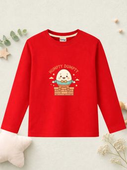 The Natkhat Tales - Red Unisex Kids Printed Organic Cotton T-Shirt