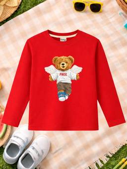 The Natkhat Tales - Red Unisex Kids Printed Organic Cotton T-Shirt