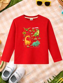 The Natkhat Tales - Red Unisex Kids Printed Organic Cotton T-Shirt