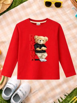 The Natkhat Tales - Red Unisex Kids Printed Organic Cotton T-Shirt